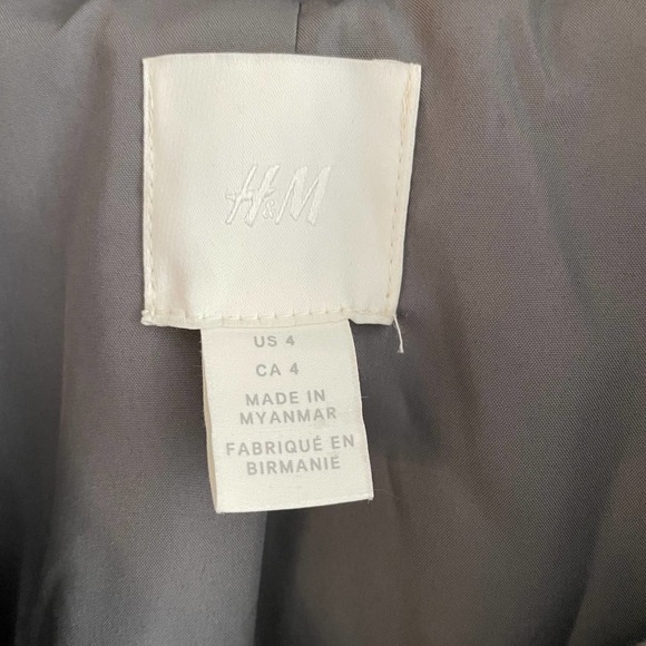 Women's H&M Gray Belted Peacoat Size 4 - Picture 5 of 8